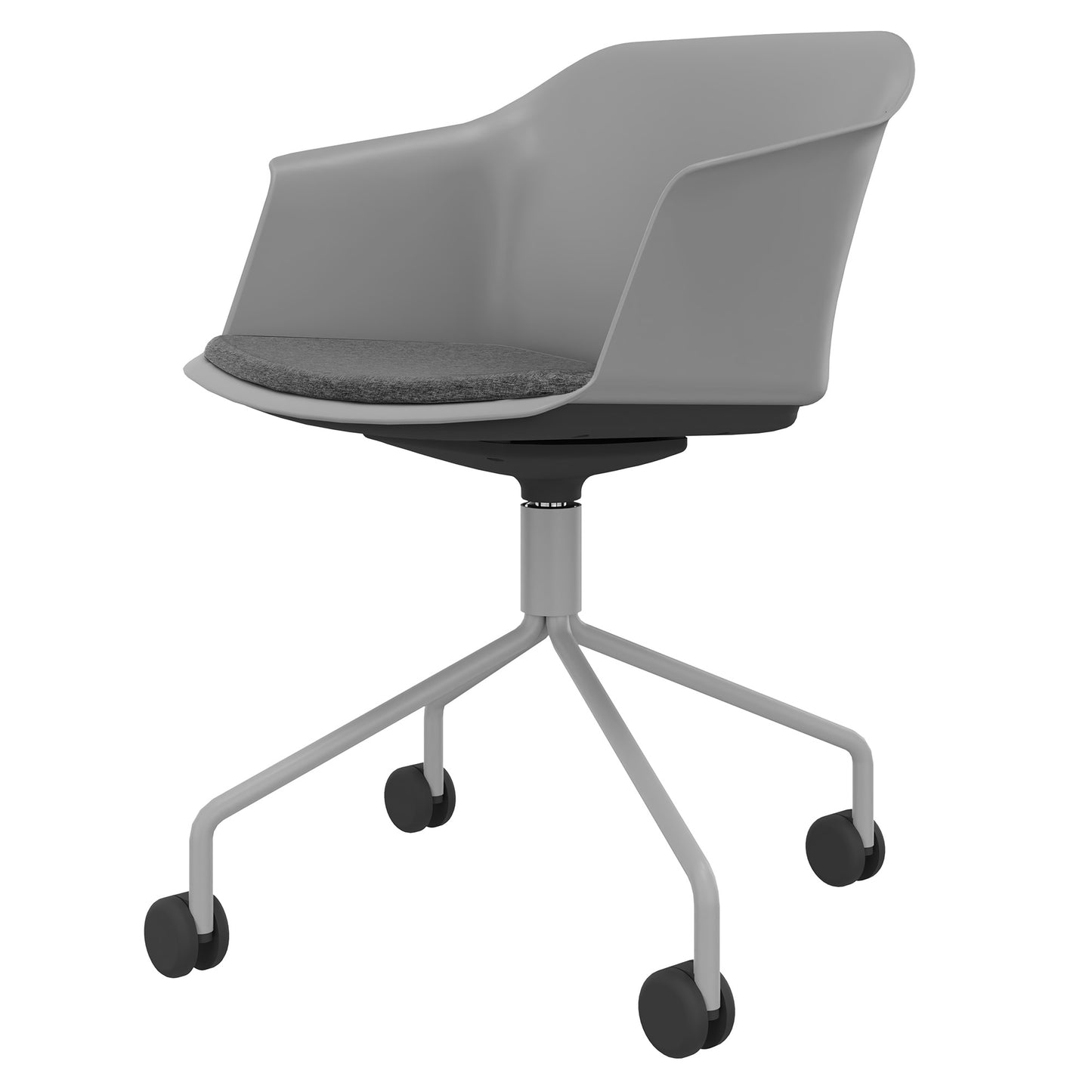 POLYTONE-C Besucher- und Konferenzstuhl rollbar | Pyramiden-Gestell, Farbe Grau