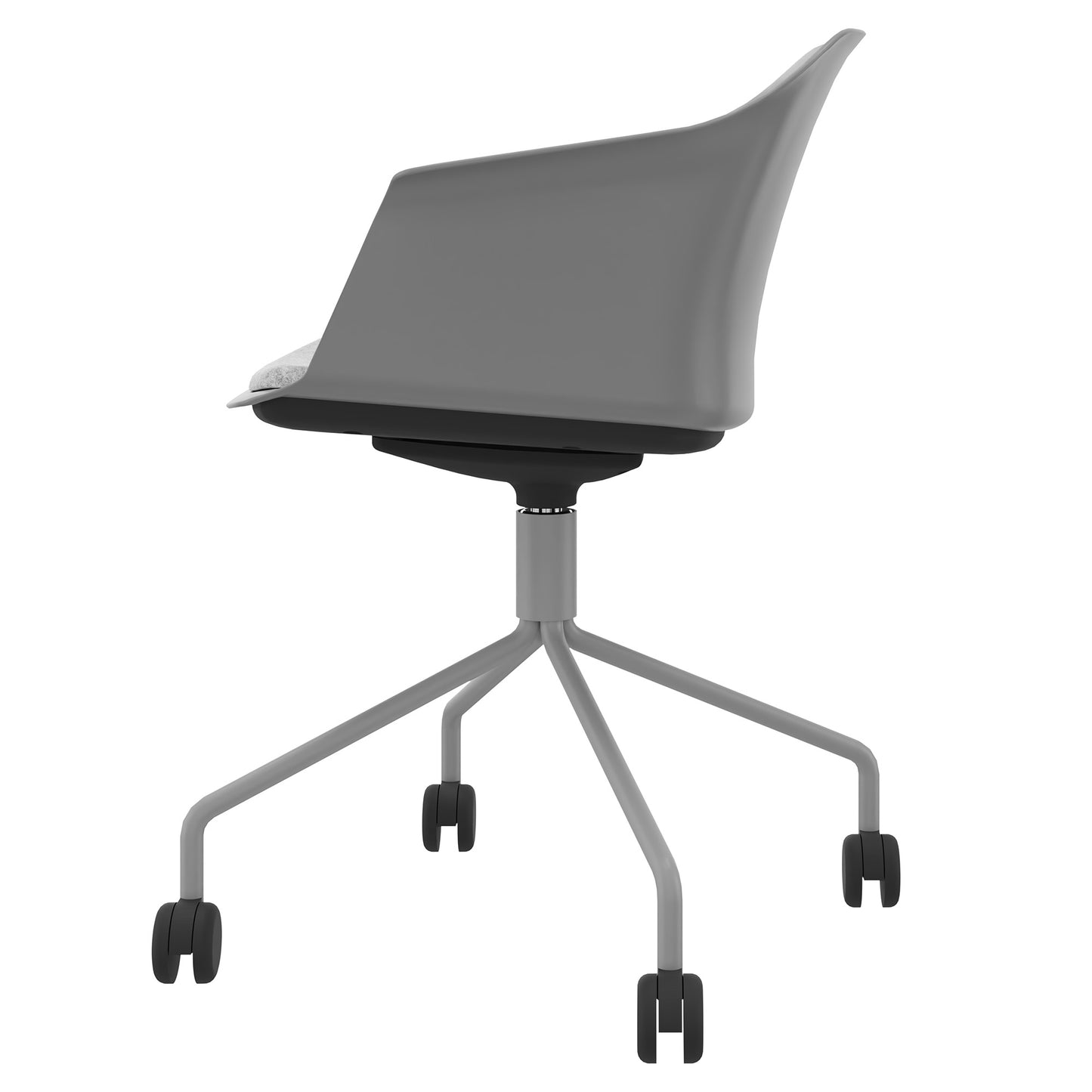 POLYTONE-C Besucher- und Konferenzstuhl rollbar | Pyramiden-Gestell, Farbe Grau