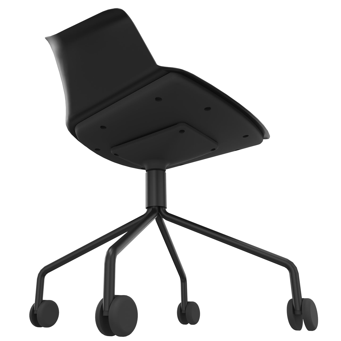 POLYTONE-C Besucher- und Konferenzstuhl rollbar | Pyramiden-Gestell, Farbe Schwarz