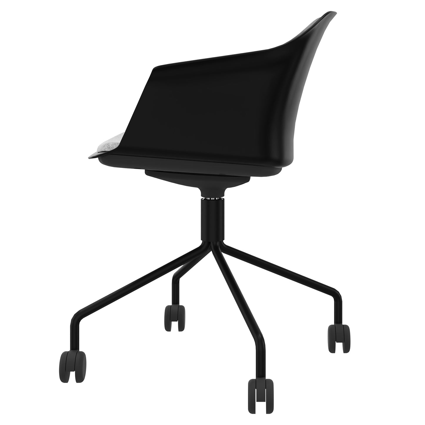 POLYTONE-C Besucher- und Konferenzstuhl rollbar | Pyramiden-Gestell, Farbe Schwarz