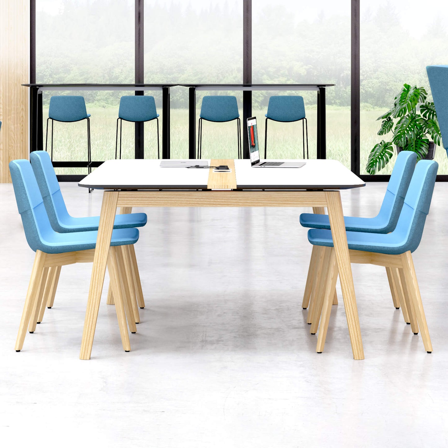 TWIST&SIT Chaise visiteur et de conférence | Structure en bois massif, revêtement en laine SYNERGY