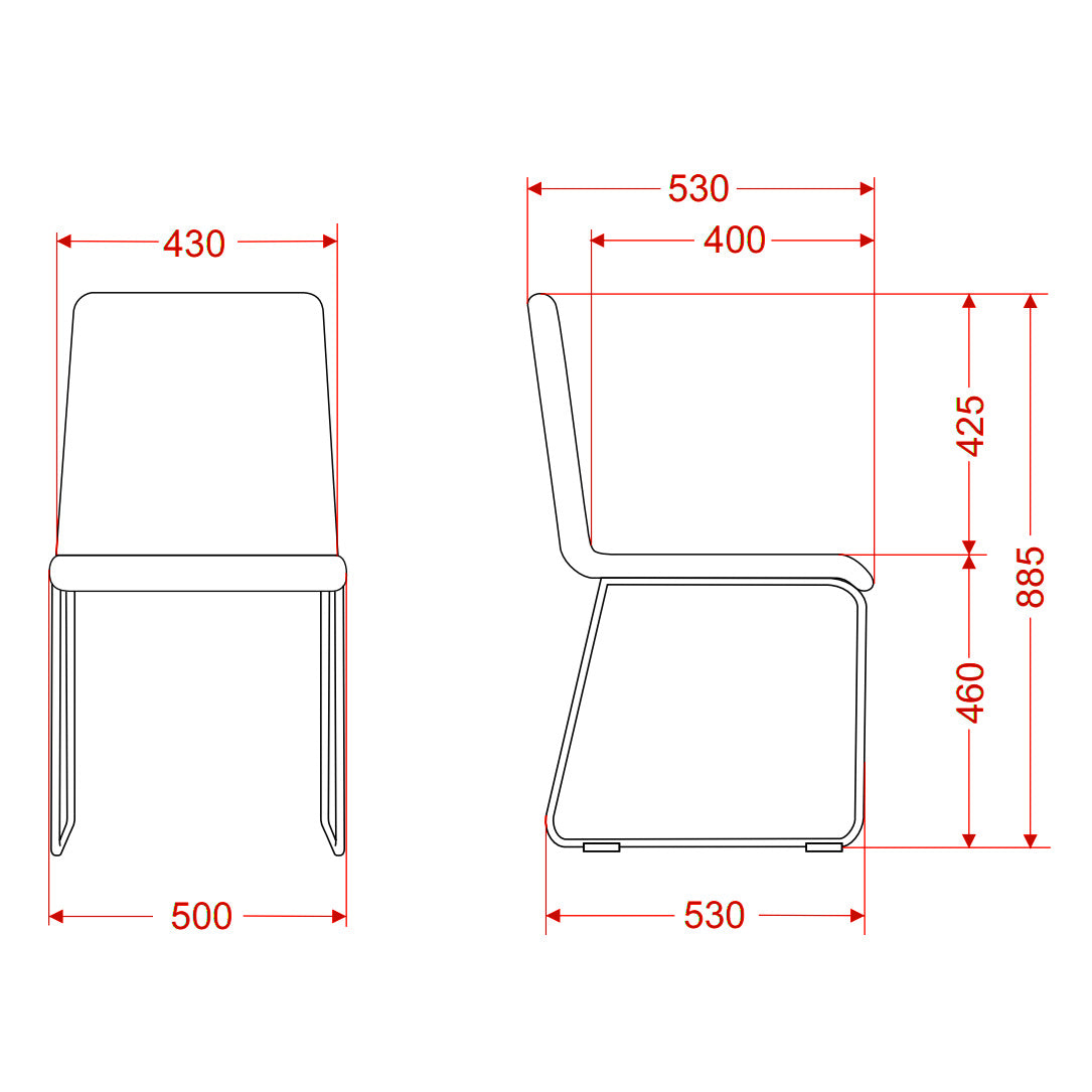 MOON visitor chair | Sled base, padded seat, cover materials BERTA / LUCIA / VELITO / SYNERGY