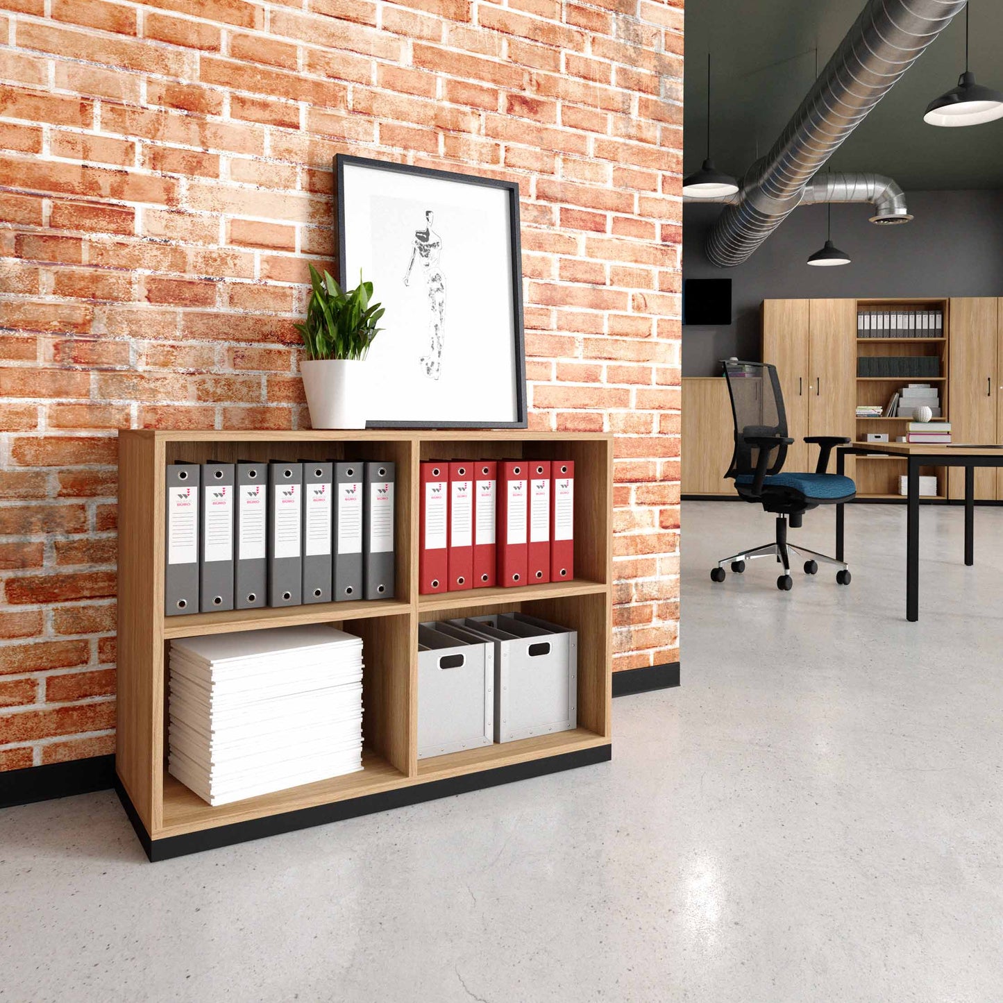CHOICE bookshelf | 2 OH, 1000 x 760 mm, amber oak