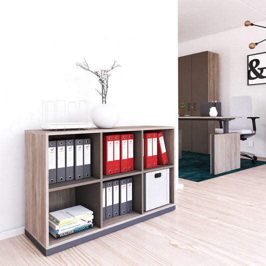 CHOICE bookshelf | 2 OH, 1200 x 760 mm, northern oak gray / cubanite gray