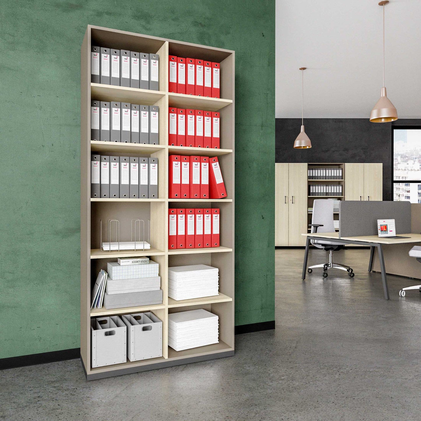 CHOICE Bibliothèque | 6 oh, 1000 x 2170 mm, cendres gris / sable cubanite