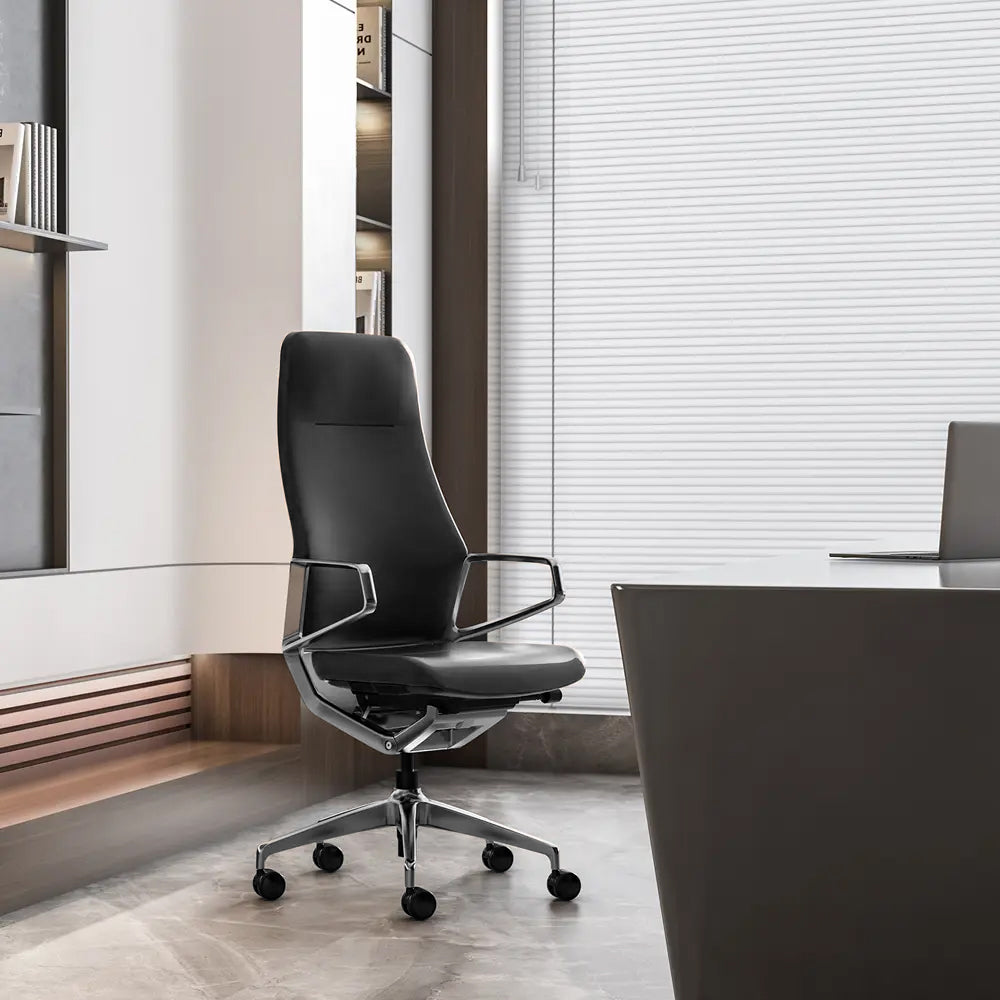 ARICO-A1 Chaise pivotante de bureau | Mécanique synchrone, noir