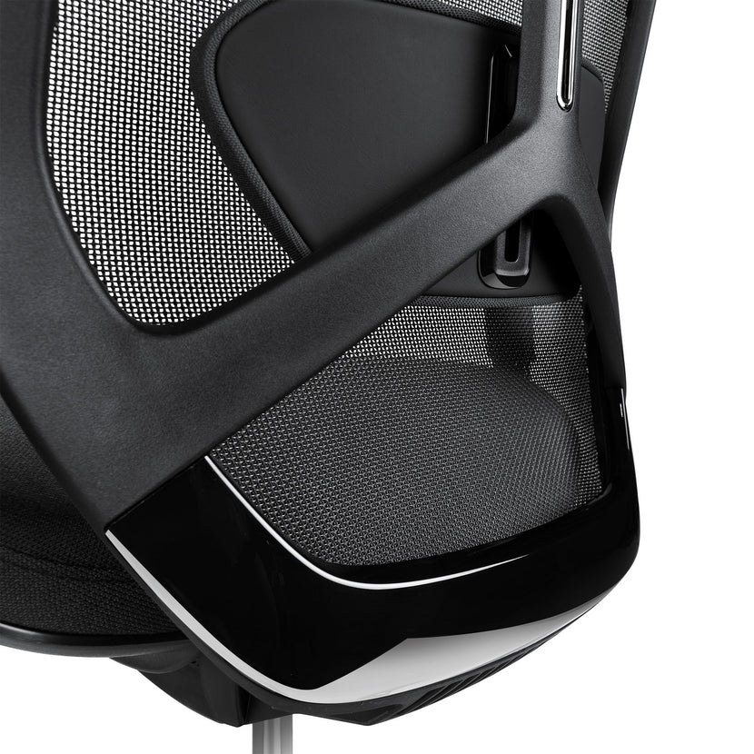 MESH 6 office swivel chair with headrest | Lordost support, mesh back, black