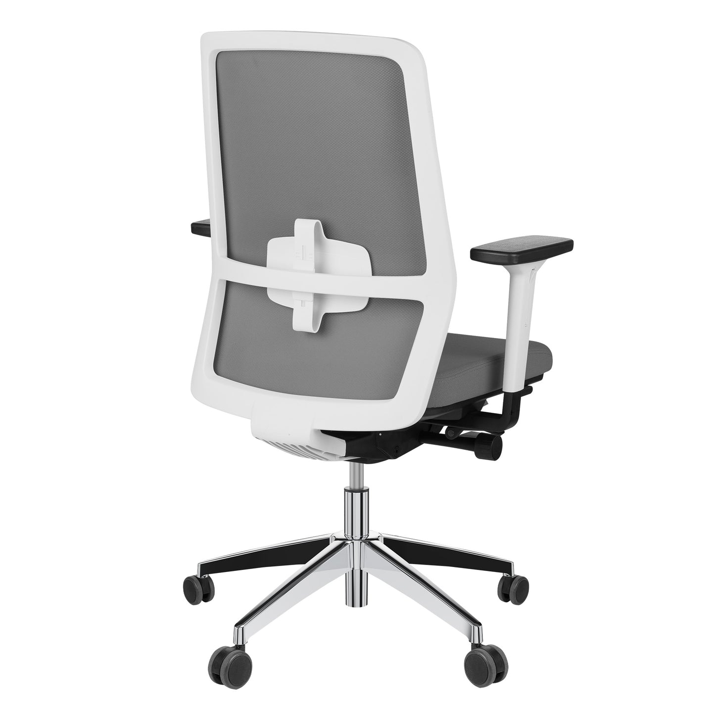 SURF office swivel chair | Synchronous mechanism, 3D armrests, brown-gray / metal gray