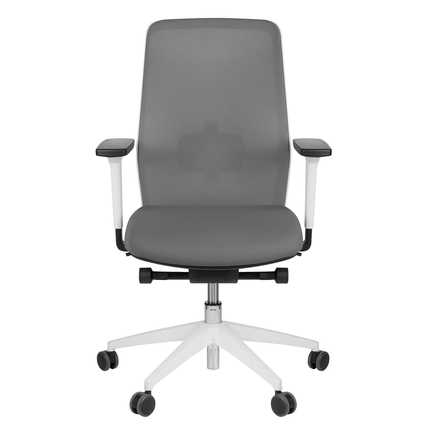 SURF office swivel chair | Synchronous mechanism, 3D armrests, brown-gray / metal gray