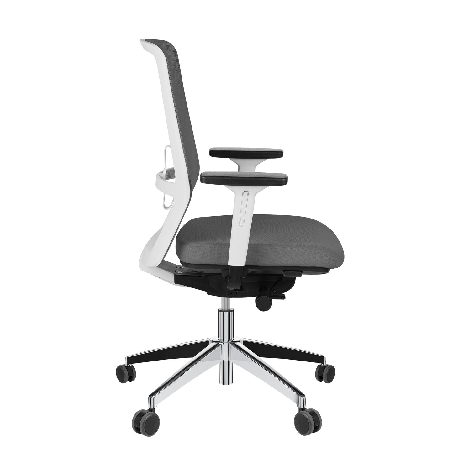 SURF office swivel chair | Synchronous mechanism, 3D armrests, brown-gray / metal gray