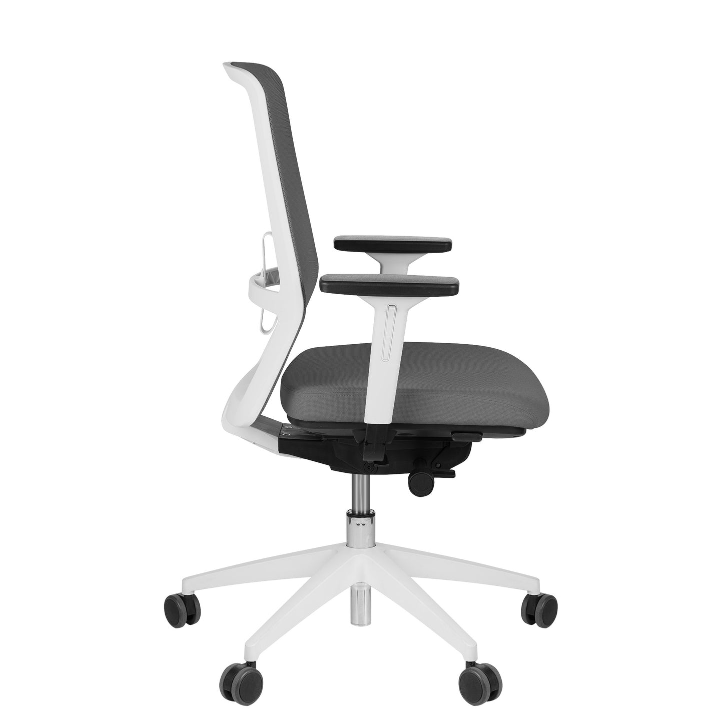 SURF office swivel chair | Synchronous mechanism, 3D armrests, brown-gray / metal gray