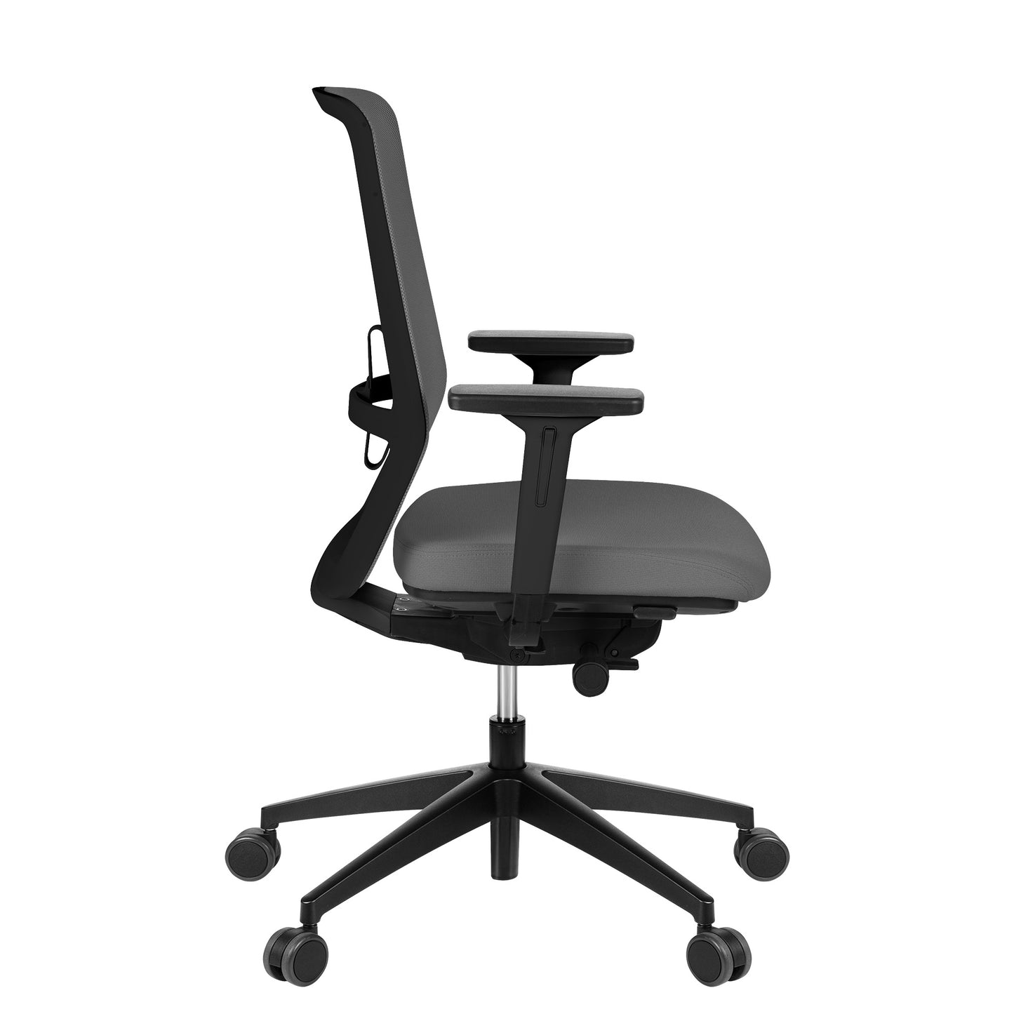 SURF office swivel chair | Synchronous mechanism, 3D armrests, brown-gray / metal gray