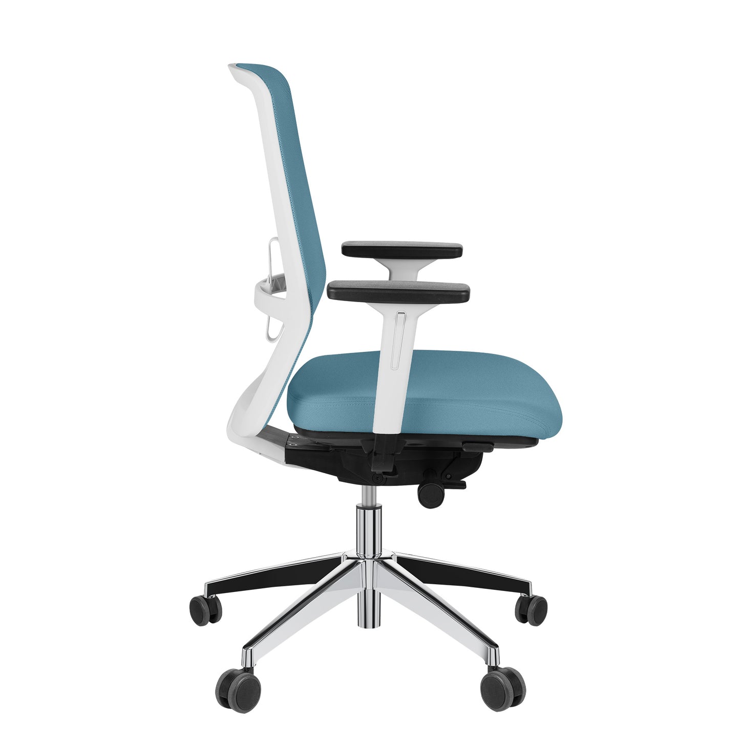 SURF office swivel chair | Synchronous mechanism, 3D armrests, sky blue / azure blue