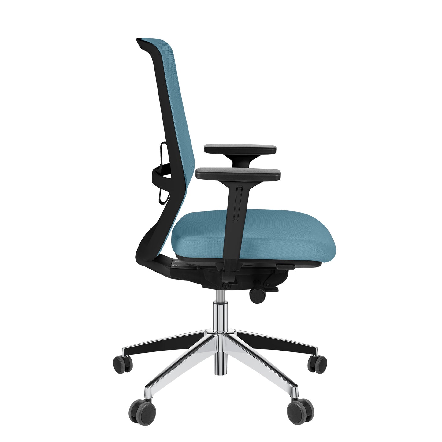 SURF office swivel chair | Synchronous mechanism, 3D armrests, sky blue / azure blue