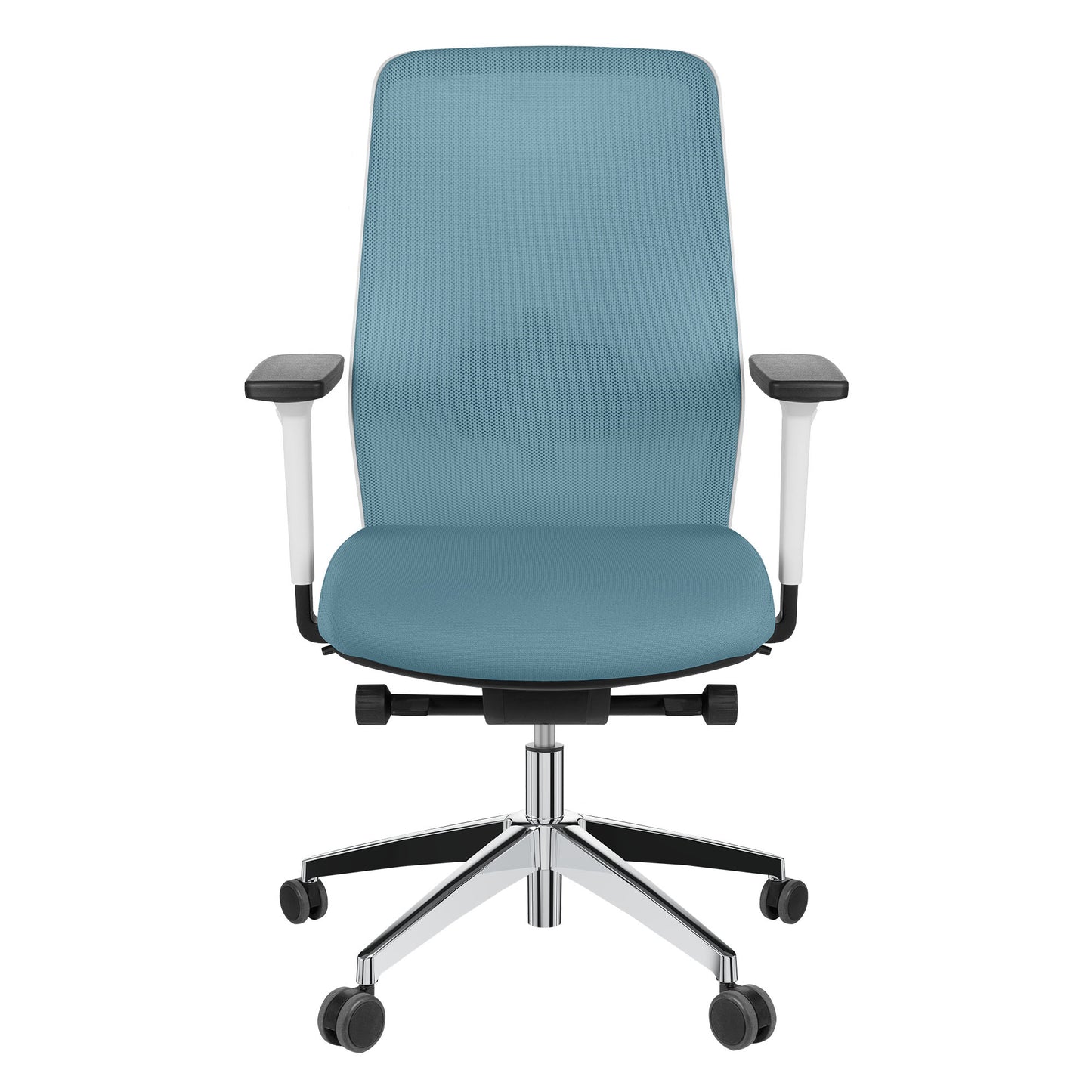 SURF office swivel chair | Synchronous mechanism, 3D armrests, sky blue / azure blue