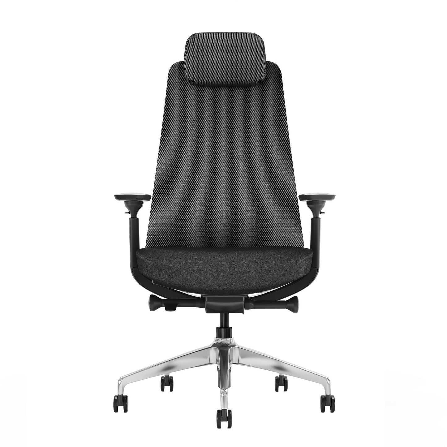 YUCAN Office swinging chair | 4D armrests, synchronous mechanics, optional headrest, black