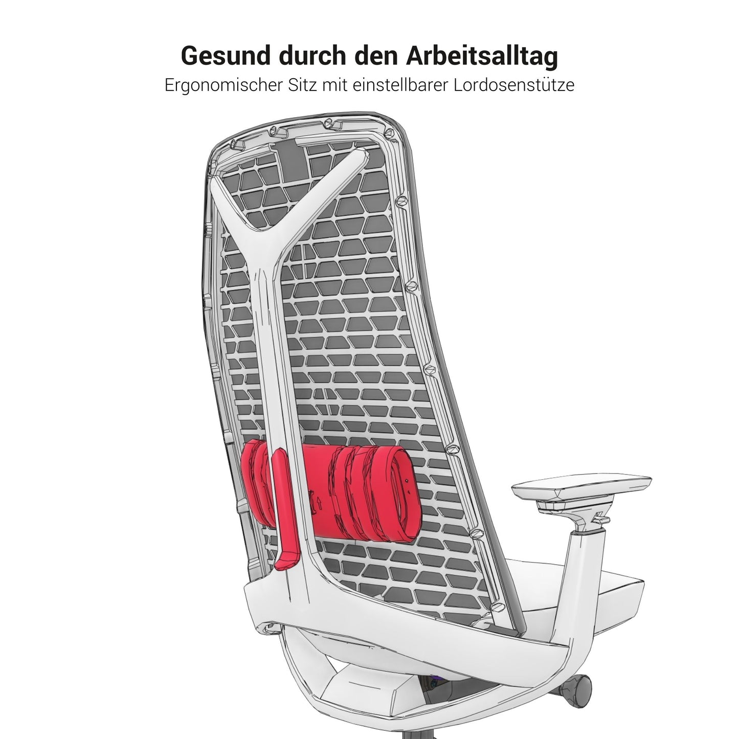 YUCAN Chaise oscillante de bureau | Accoudoirs 4d, mécanique synchrone, gris argenté