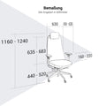 YUCAN Chaise de bureau pivotante | accoudoirs 4D, mécanisme synchrone, appui-tête en option, gris argenté - 18 Thumbnail Image