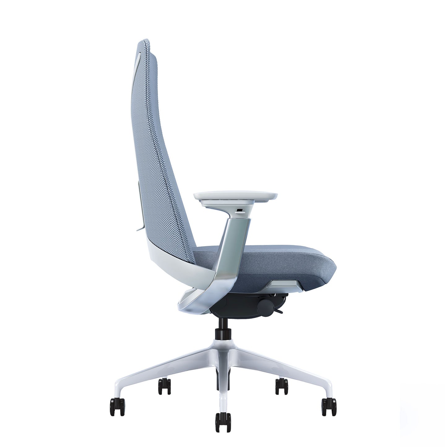 YUCAN Chaise oscillante de bureau | Accoudoirs 4d, mécanique synchrone, gris argenté