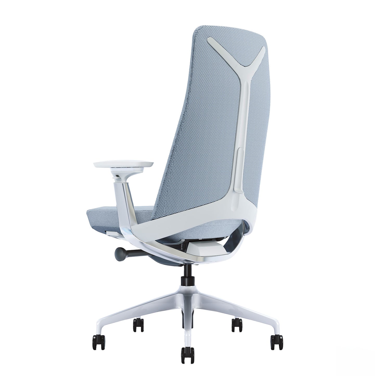 YUCAN Chaise oscillante de bureau | Accoudoirs 4d, mécanique synchrone, gris argenté