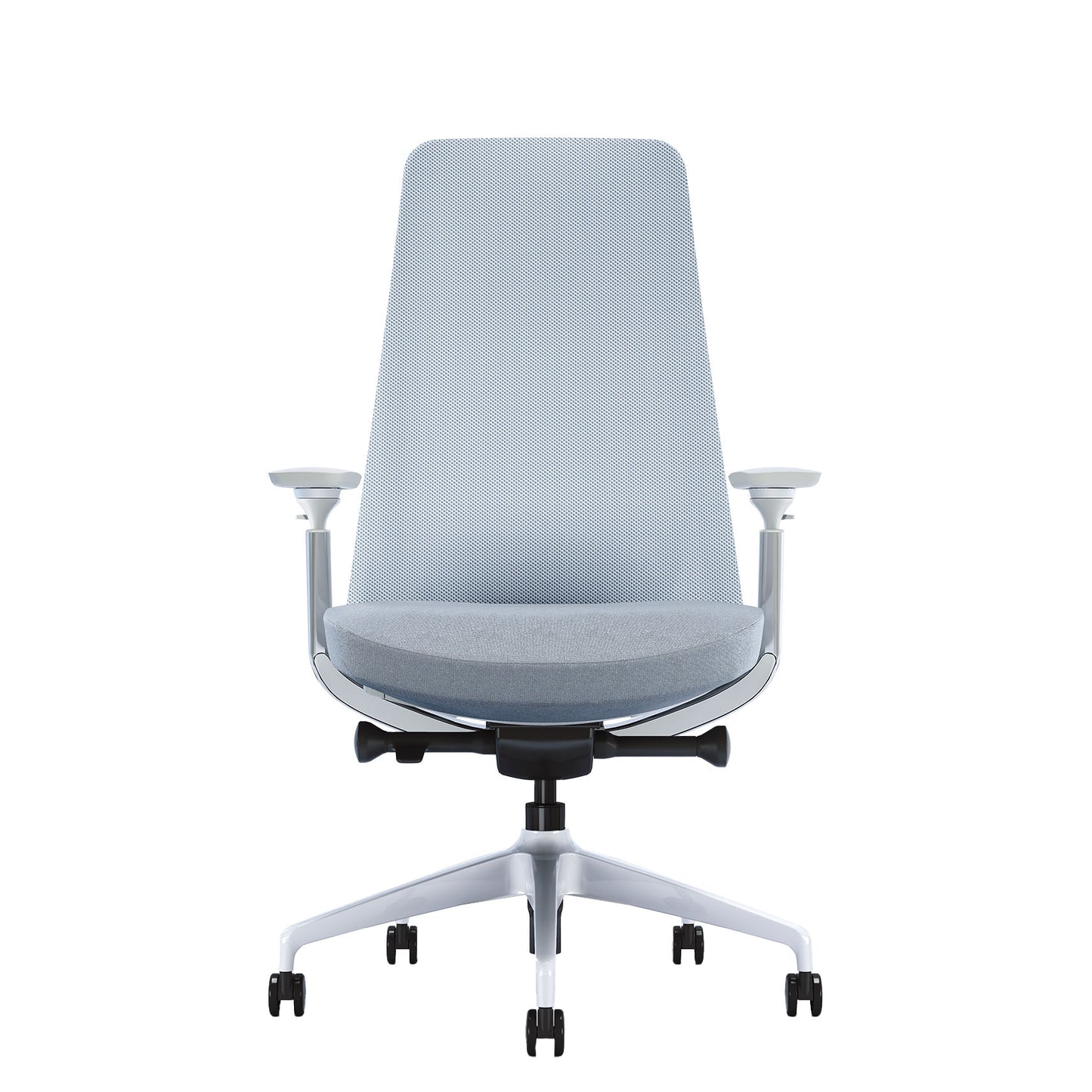 YUCAN Chaise oscillante de bureau | Accoudoirs 4d, mécanique synchrone, gris argenté