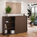 CHOICE sliding door wardrobe | 3 OH, 1600 x 1095 mm, walnut - 2 Thumbnail Image