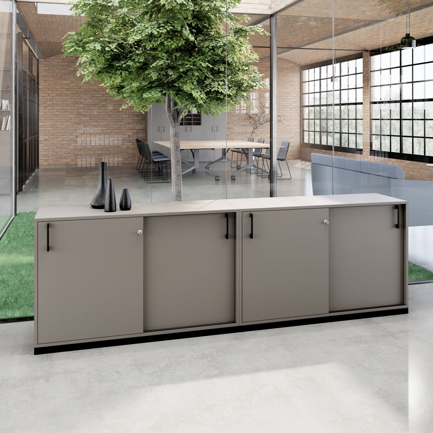 CHOICE Ensemble de placards | 2OH, 2400 x 760 mm, gris cubanite