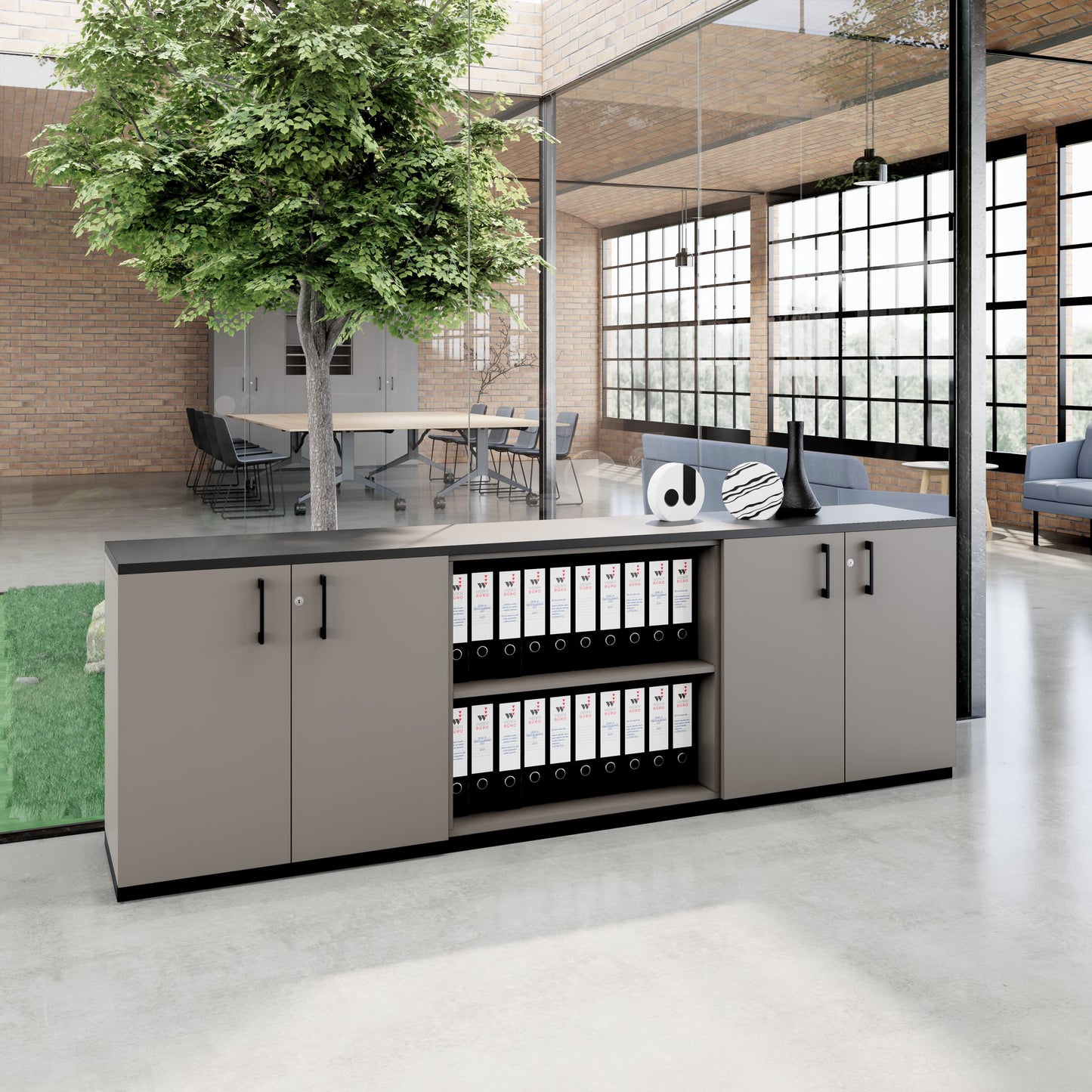CHOICE Cupboard set | 2OH, 2400 x 785 mm, cubanite gray