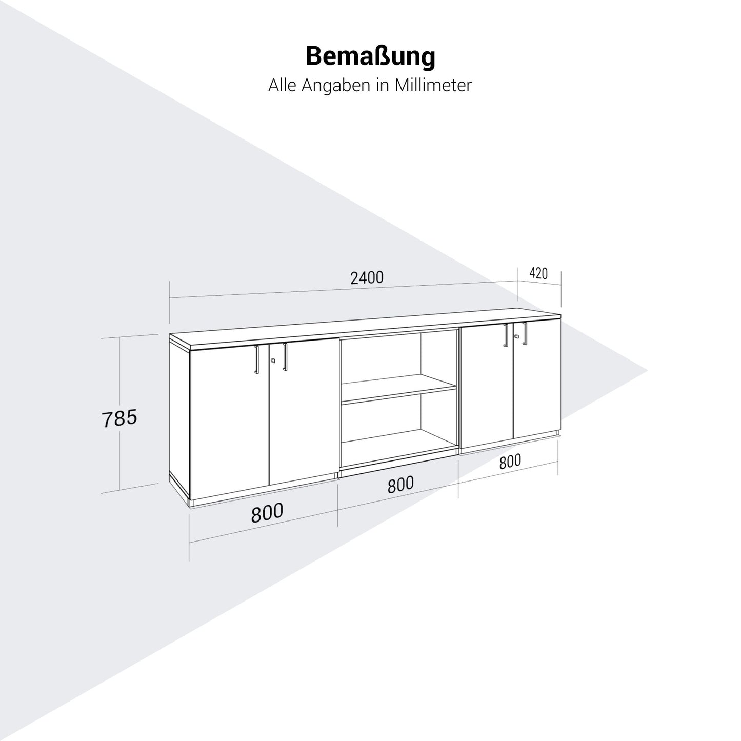 CHOICE Set di armadietti | 2oh, 2400 x 785 mm, bianco
