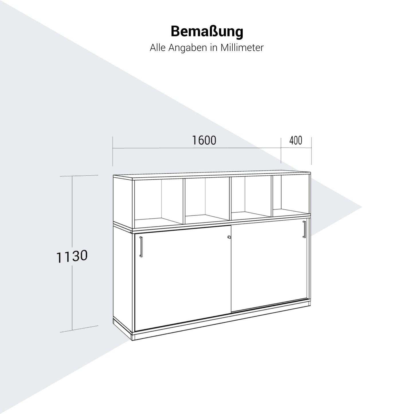 CHOICE Ensemble de placards | 3OH, 1600 x 1130 mm, gris cubanite
