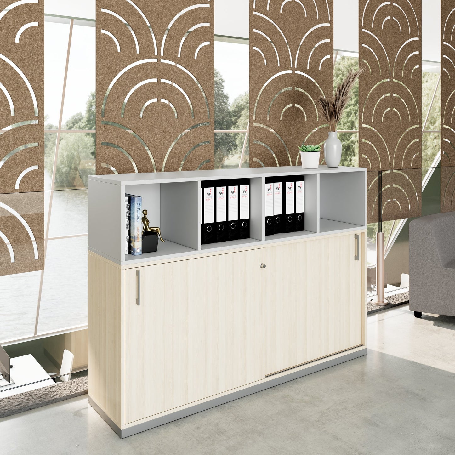 CHOICE Set di armadietti | 3oh, 1600 x 1130 mm, cenere di sabbia