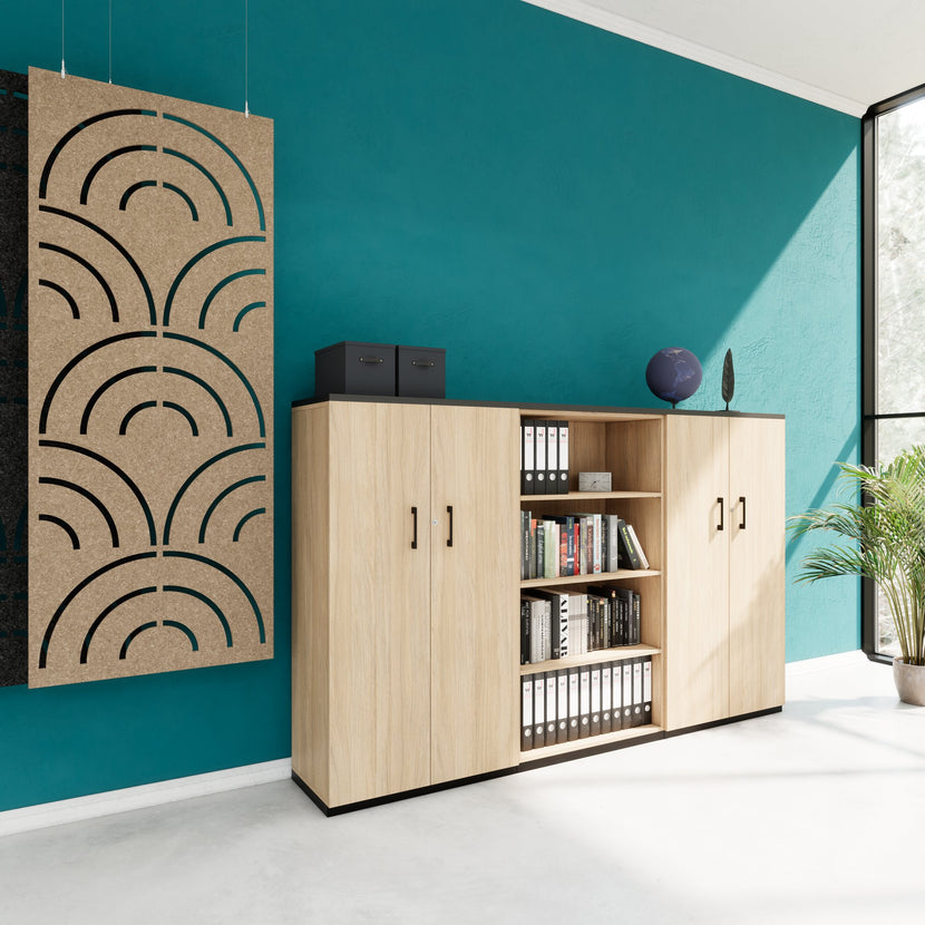 CHOICE Schrankwand | 4OH, 2400 x 1490 mm, Bernsteineiche