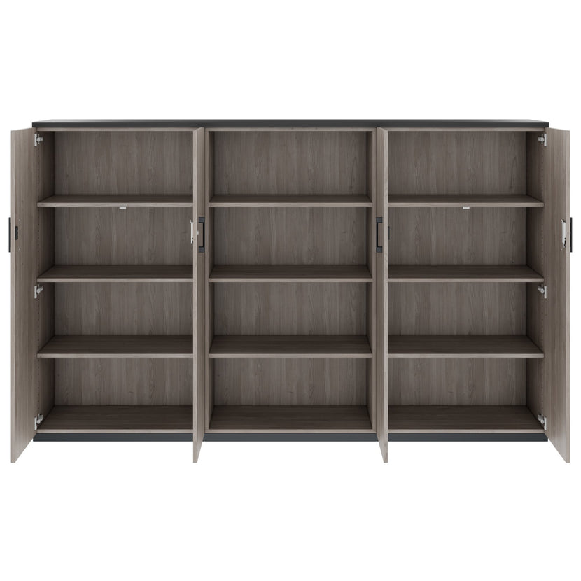 CHOICE Schrankwand | 4OH, 2400 x 1490 mm, Nordeiche grau