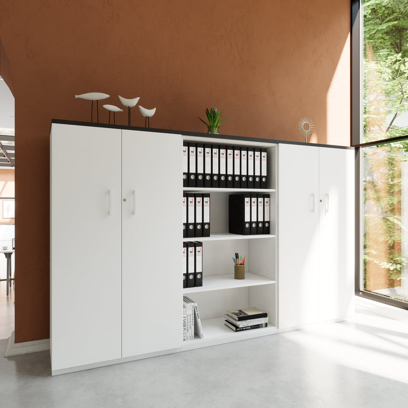CHOICE Schrankwand | 4OH, 2400 x 1490 mm, Weiss