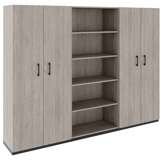 CHOICE Schrankwand | 5OH, 2400 x 1820 mm, Nordeiche grau