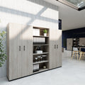 CHOICE Schrankwand | 5OH, 2400 x 1820 mm, Nordeiche grau - 2 Thumbnail Image