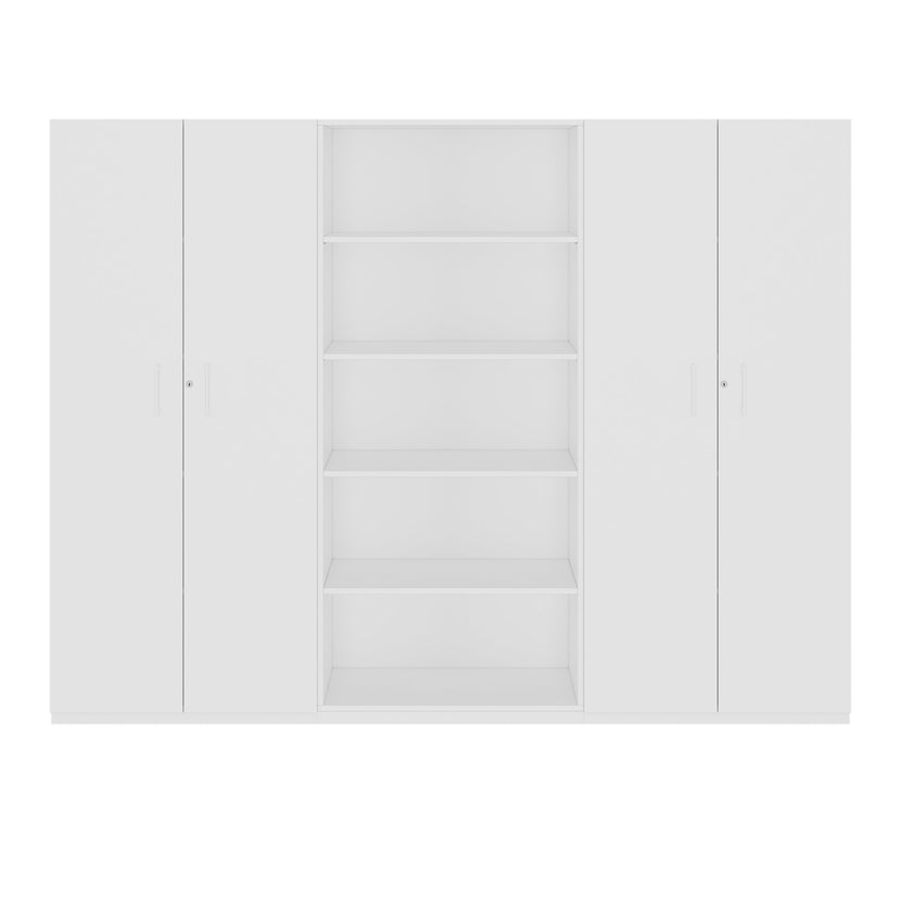 CHOICE Schrankwand | 5OH, 2400 x 1820 mm, Weiss