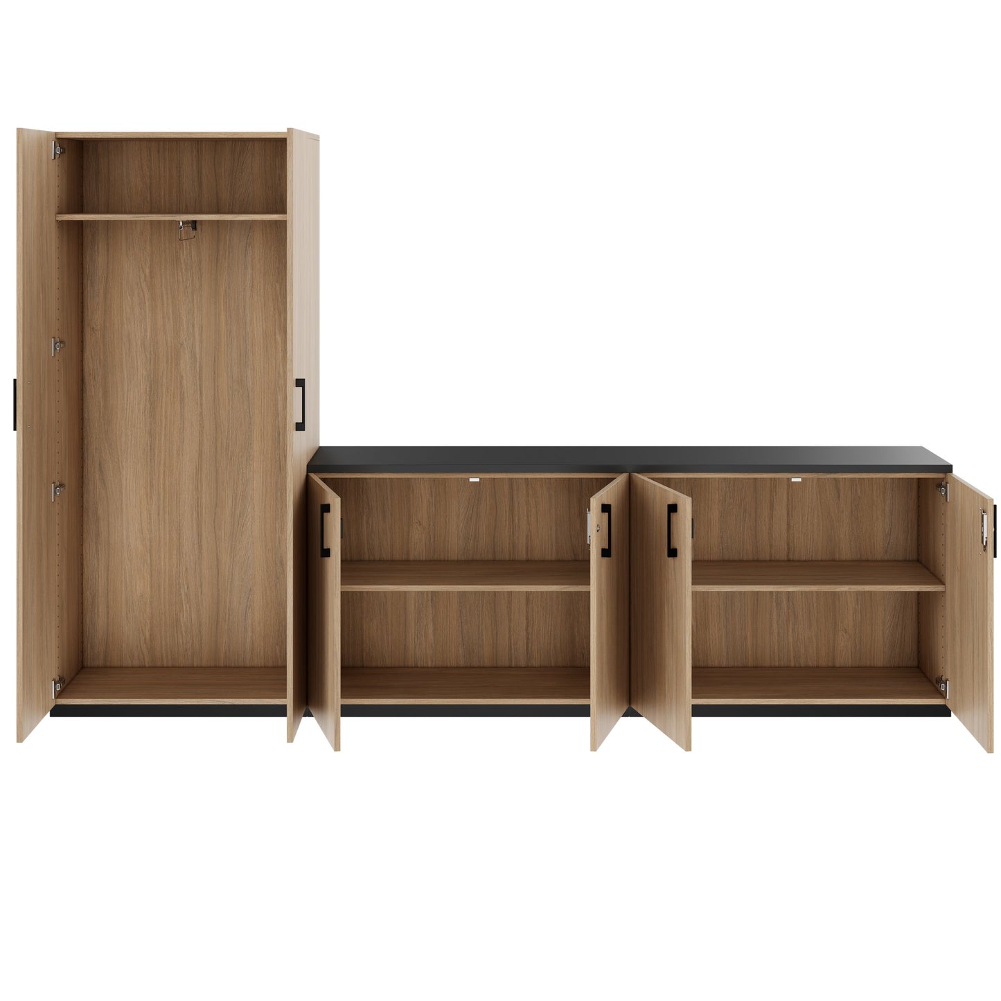 CHOICE Schrankwand | 5OH, 2800 x 1780 mm, Bernsteineiche