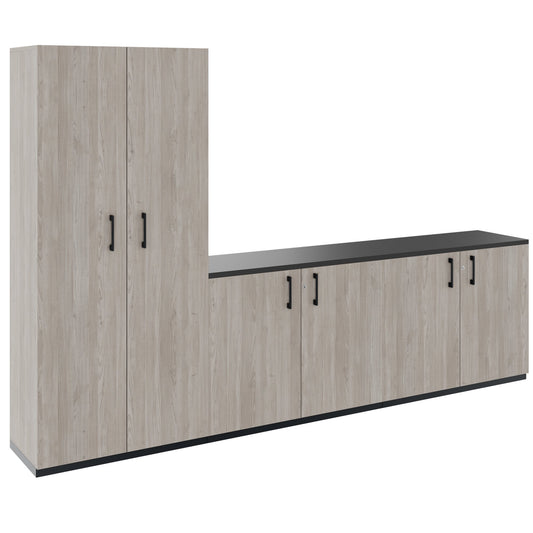 CHOICE Schrankwand | 5OH, 2800 x 1780 mm, Nordeiche grau