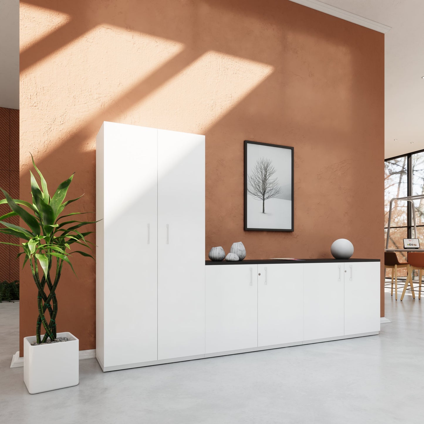 CHOICE Schrankwand | 5OH, 2800 x 1780 mm, Weiss