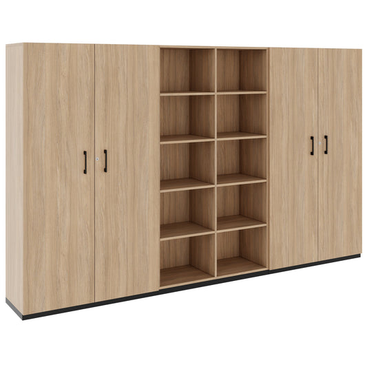 CHOICE Schrankwand | 5OH, 3000 x 1820 mm, Bernsteineiche