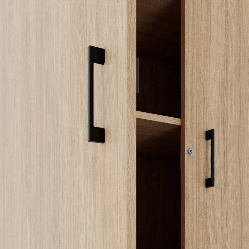 CHOICE Schrankwand | 5OH, 3000 x 1820 mm, Bernsteineiche