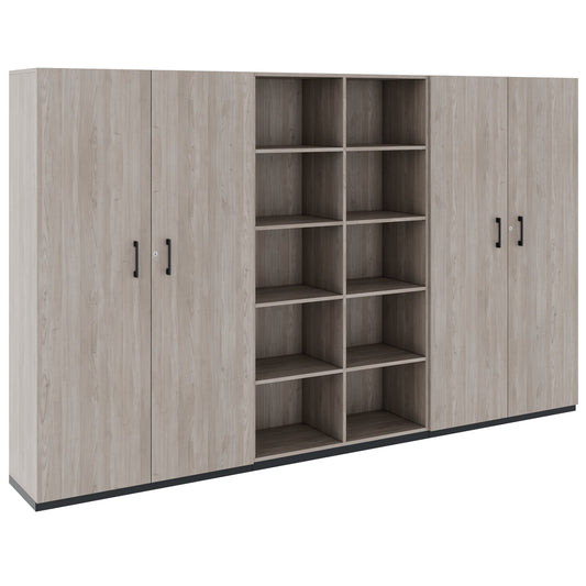 CHOICE Schrankwand | 5OH, 3000 x 1820 mm, Nordeiche grau