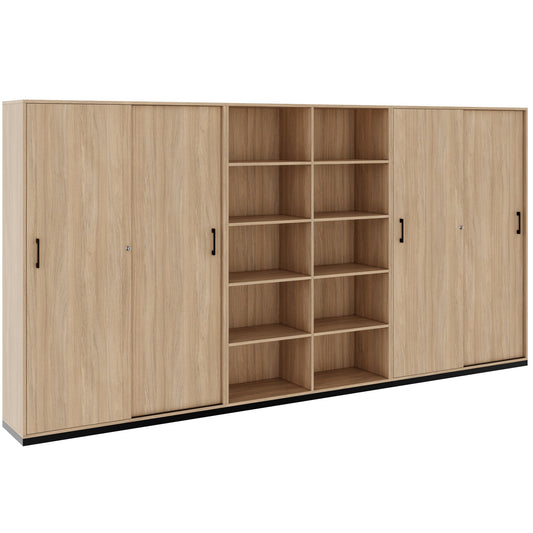 CHOICE Schrankwand | 5OH, 3600 x 1820 mm, Bernsteineiche