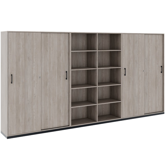 CHOICE Schrankwand | 5OH, 3600 x 1820 mm, Nordeiche grau