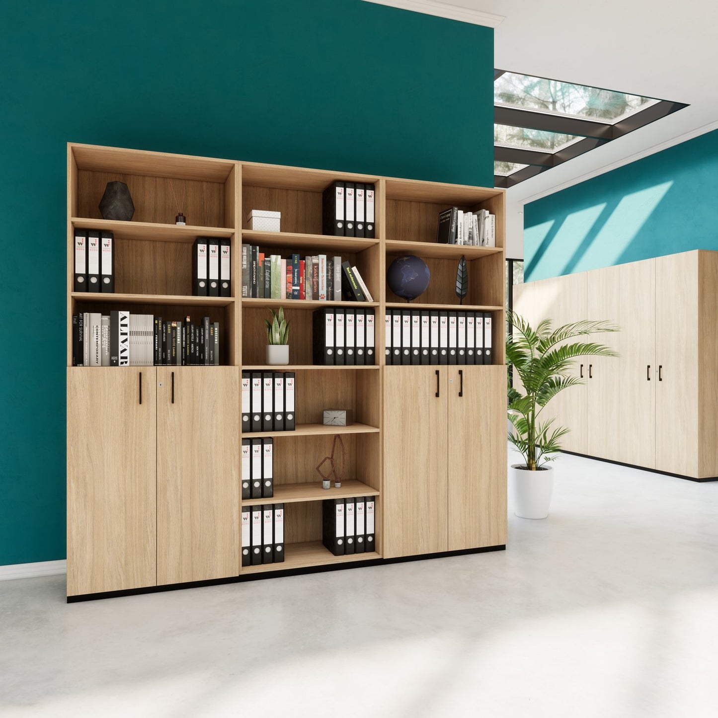 CHOICE Schrankwand | 6OH, 2400 x 2170 mm, Bernsteineiche