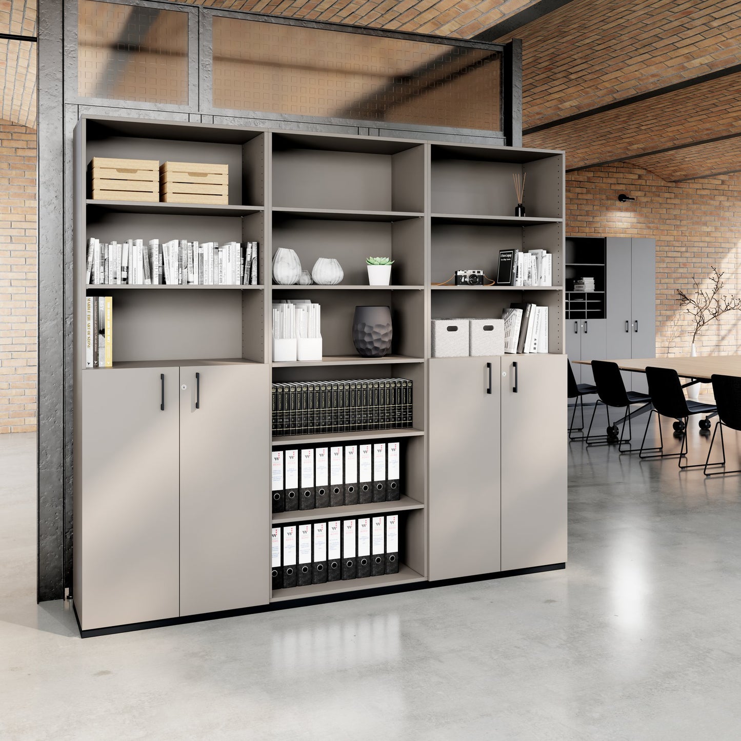 CHOICE Schrankwand | 6OH, 2400 x 2170 mm, Cubanitgrau