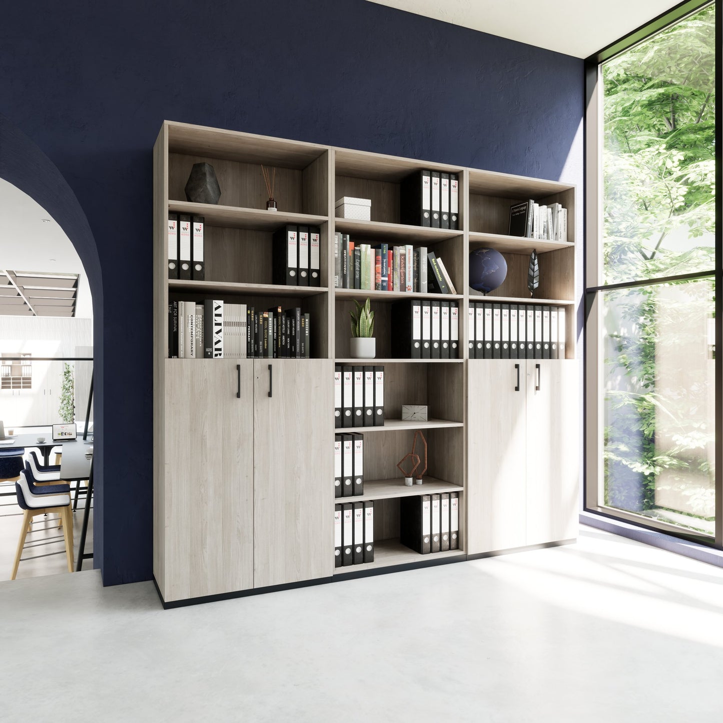 CHOICE Schrankwand | 6OH, 2400 x 2170 mm, Nordeiche grau