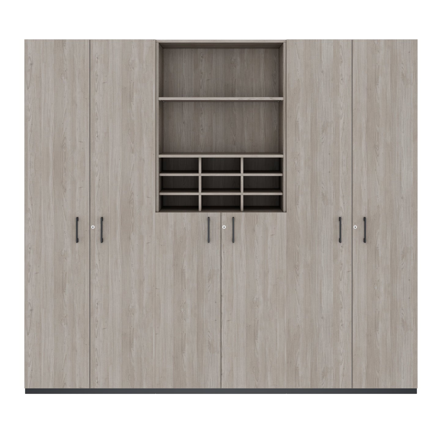 CHOICE Schrankwand | 6OH, 2400 x 2170 mm, Nordeiche grau