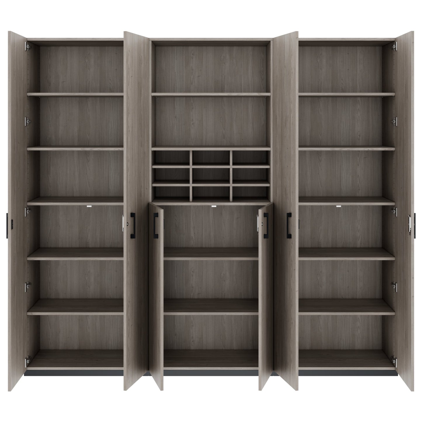 CHOICE Schrankwand | 6OH, 2400 x 2170 mm, Nordeiche grau